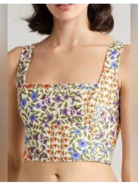 AGUA BENDITA NEW KOSIA CROP TOP WITH HAND BEADED NECKLINE DETAIL
Size Large